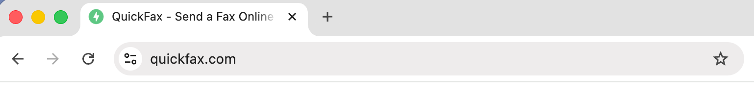 QuickFax.com homepage in a browser